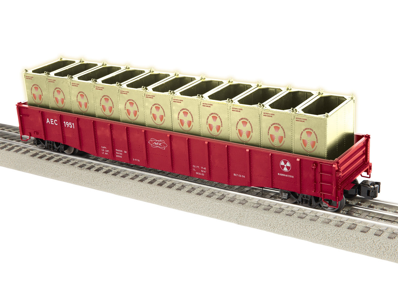 Lionel 2526570 O AEC PS-5 Gondola w/cannisters #1951