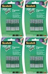 4 Packs - 3M Scotch Pop-Up Tape Refills - 3 tape pads (75 strips per pad / 900 total strips)