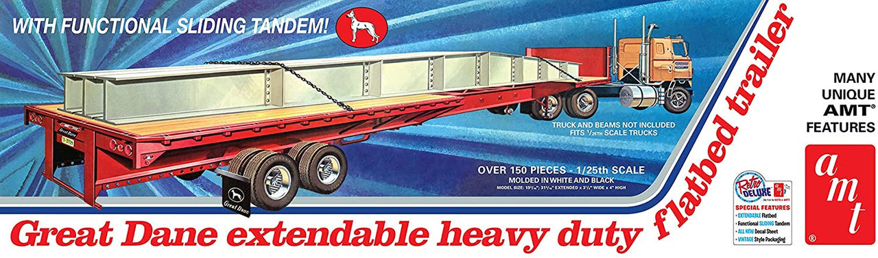 AMT 1111 Great Dane Extendable Flat Bed Trailer - Skill 3