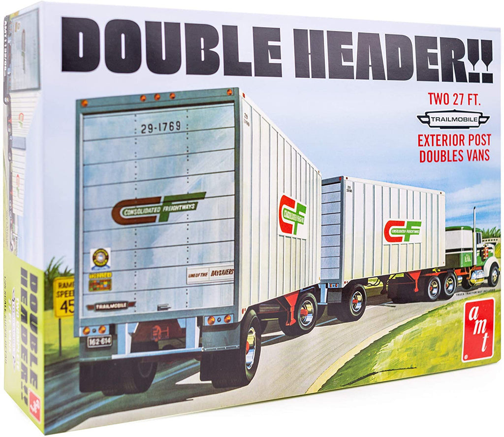 AMT 1132 1:25 Double Header Tandem Van Trailers - Skill 3
