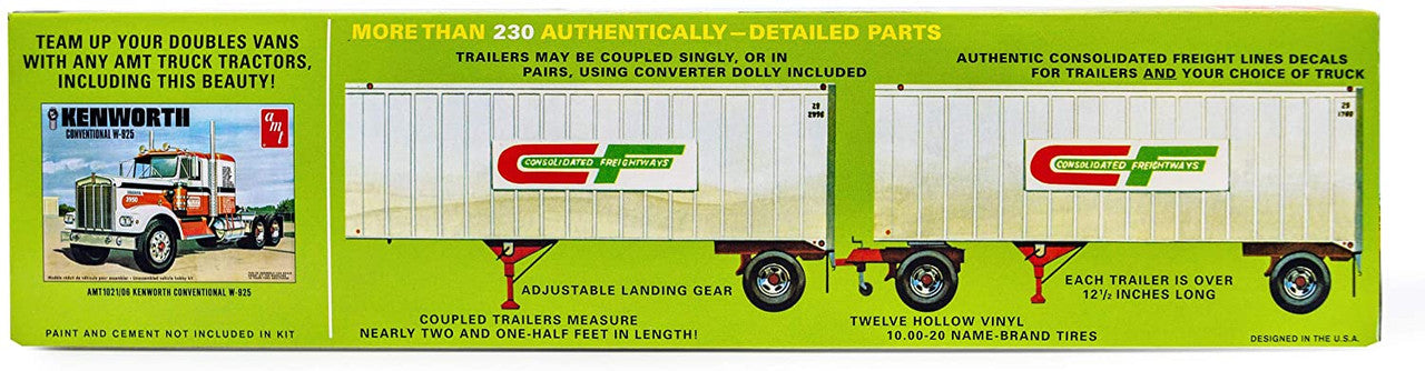 AMT 1132 1:25 Double Header Tandem Van Trailers - Skill 3