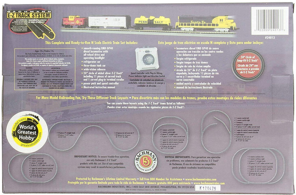 Bachmann 24013 N Scale Thunder Valley SF Freight Set/GP40 Diesel