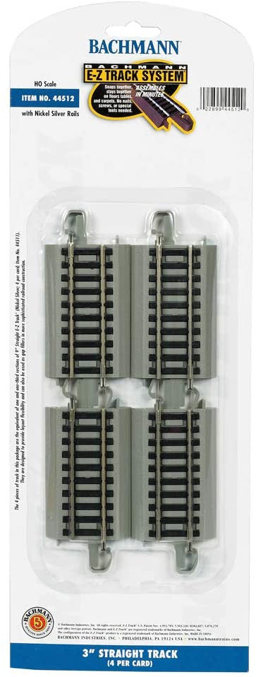 Bachmann 44512 HO EZ Track NS 3" /SILENT"Straight/4cd