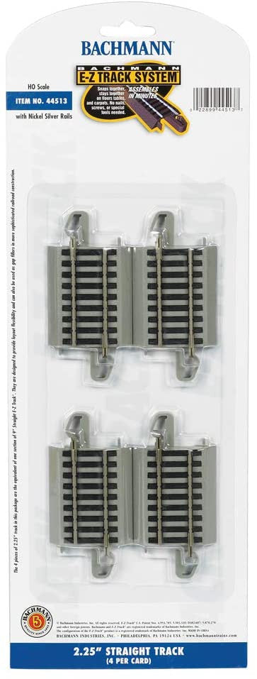 Bachmann 44513 HO EZ Track NS 2-1/4" /SILENT"Straight/4cd