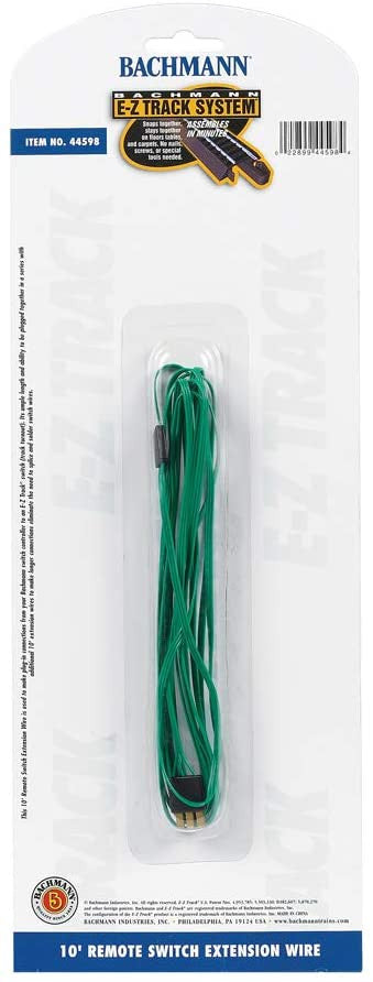 Bachmann 44598 HO EZ Track 10' Green Switch Ext.Wire/1pc