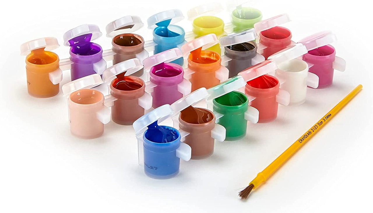 Crayola 54-0125 18 ct. Washable Paint Pots with Brush, Classic & Bold Colors