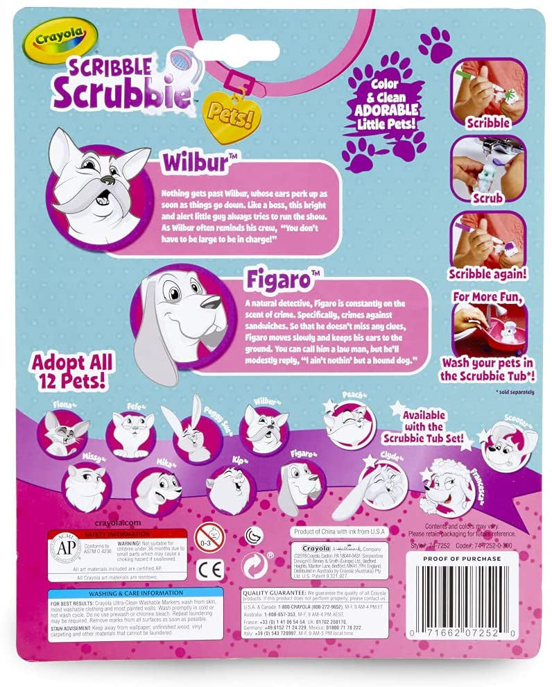 Crayola 74-7252 Scribble Scrubbie Pets, Dogs