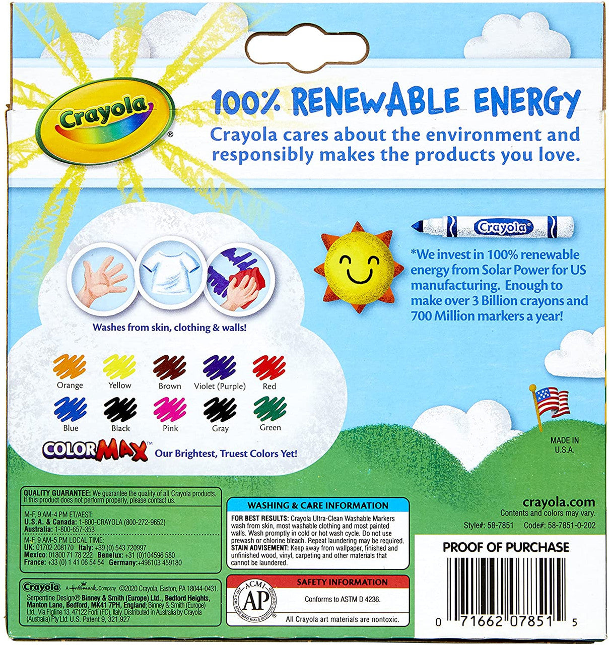Crayola 10 ct. Ultra-Clean Washable Classic, Broad Line Color Max Markers