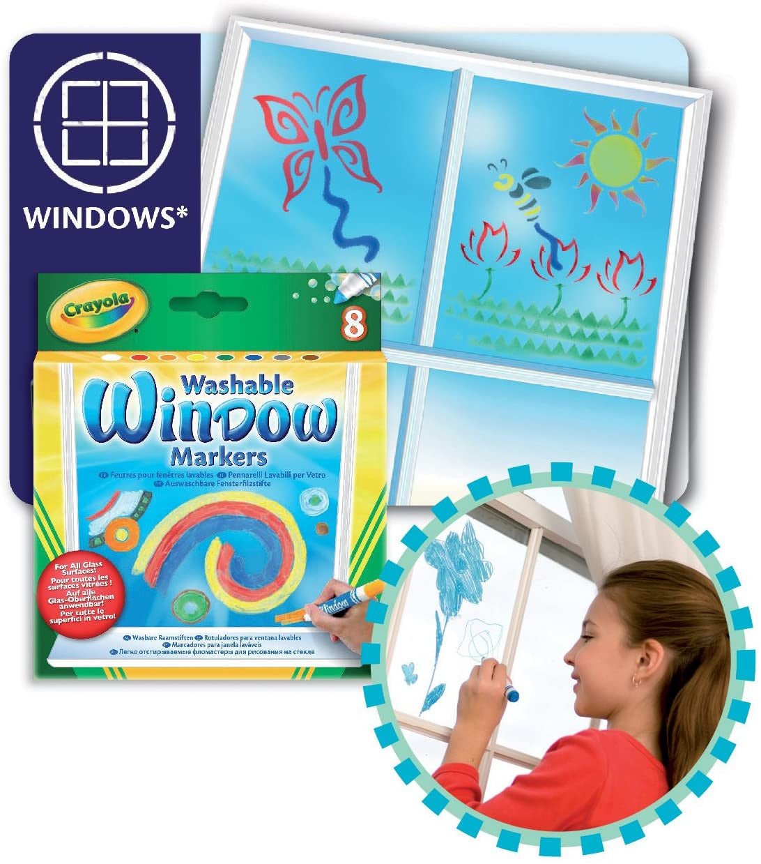 Crayola 8 ct. Washable Window Markers