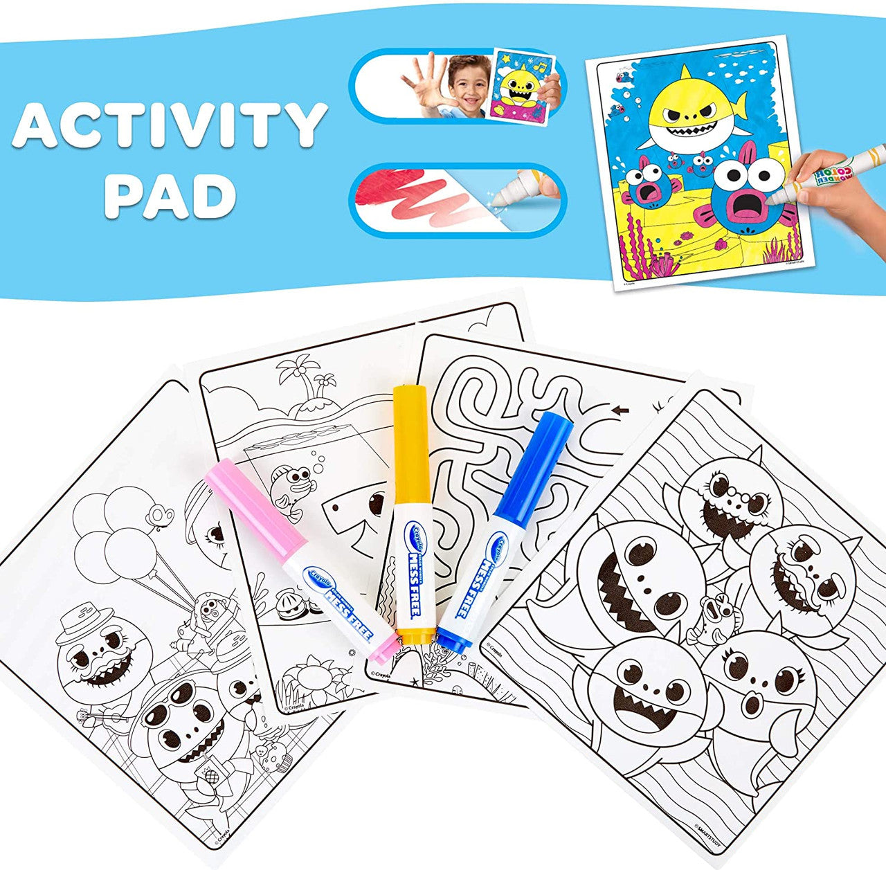 Crayola 75-7125 Color Wonder Activity Pad, Baby Shark