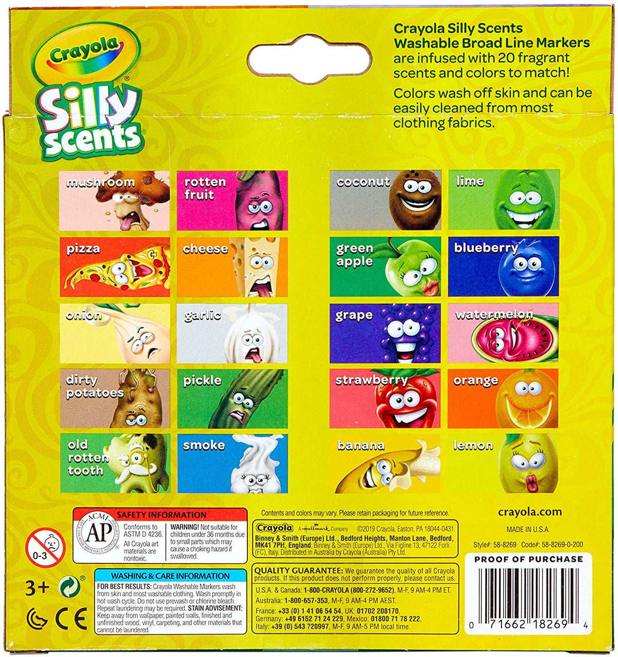 Crayola 20 ct. Silly Scents Sweet & Stinky, Washable, Broad Line Markers
