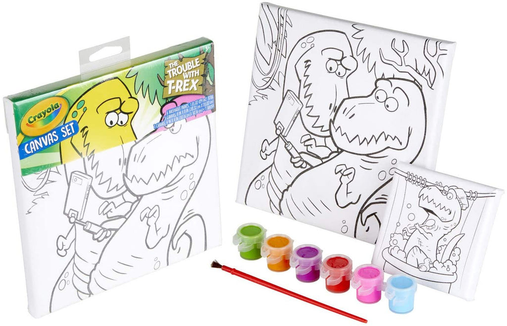 Crayola 54-1067 T-Rex Paint and Canvas Set
