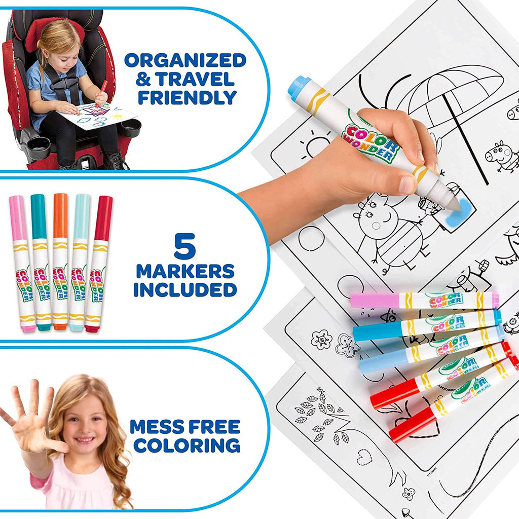 Crayola Color Wonder Coloring Pad & Markers, Peppa Pig