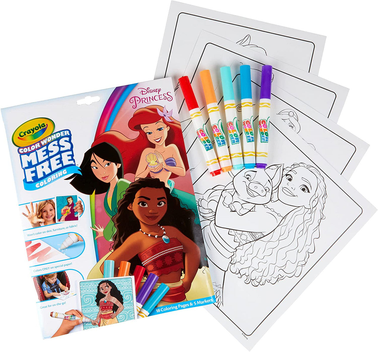 Crayola 75-7003 Color Wonder Coloring Pad & Markers, Princess