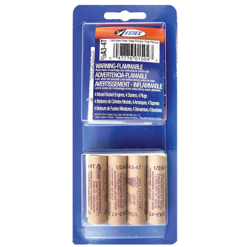 Estes 1504 1/2A3-4T Engines - 4 Pack
