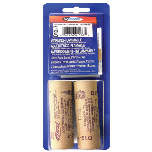 Estes 1568 D12-7 Engines - 2 Pack