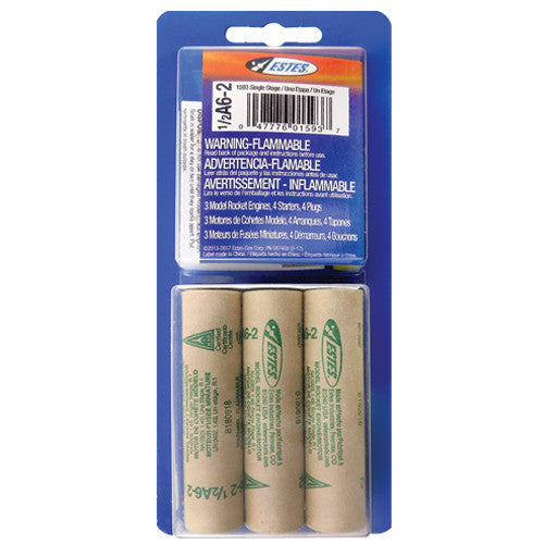 Estes 1593 1/2A6-2 Engines - 3 Pack
