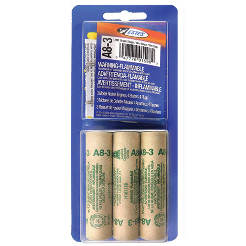 Estes 1598 A8-3 Engines - 3 Pack