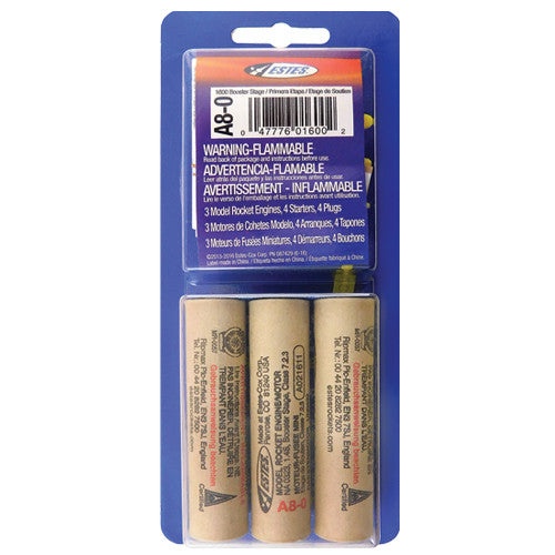 Estes 1600 A8-0 Engines - 3 Pack