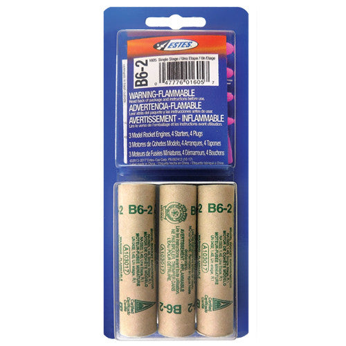 Estes 1605 B6-2 Engines - 3 Pack