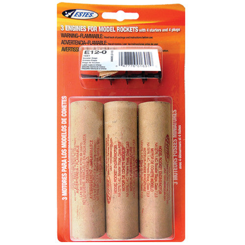 Estes 1691 E12-0 Engines - 3 Pack