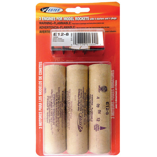Estes 1694 E12-8 Engines - 3 Pack