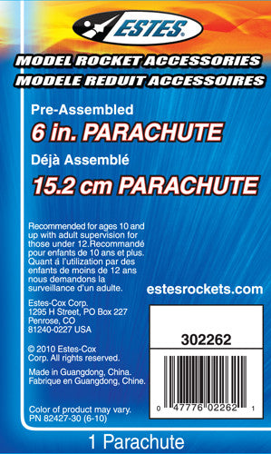 Estes 2262 6'' Parachute 9/23
