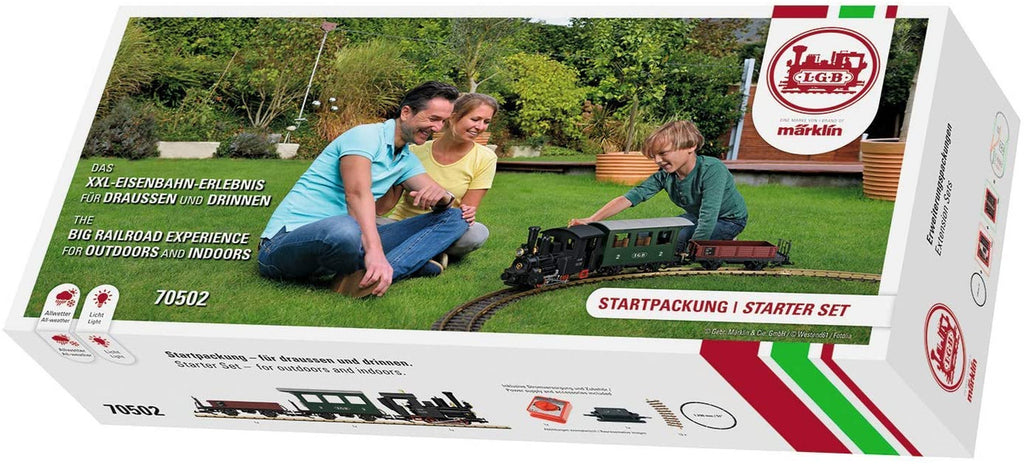 LGB 70502 European Steam Starter Set - LGB 0-4-0T, 2 Cars, Track Circle, Power Pack