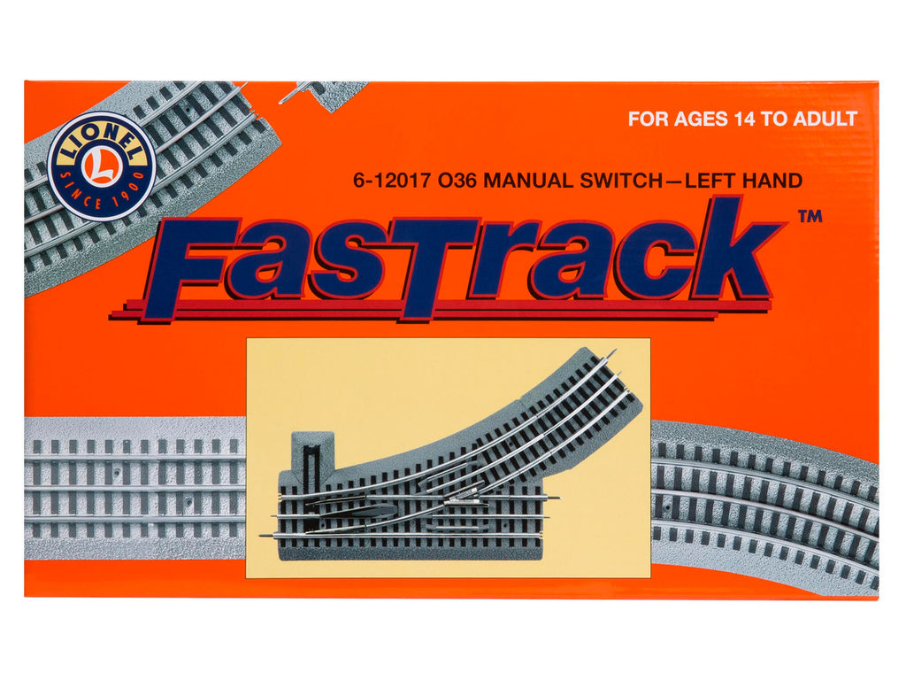 Lionel 6-12017 O Gauge FasTrack O36 Manual Switch Left Hand
