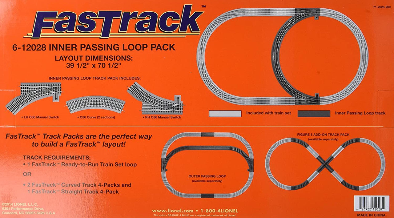 Lionel 6-12028 O Gauge FasTrack Inner Passing Loop Pack