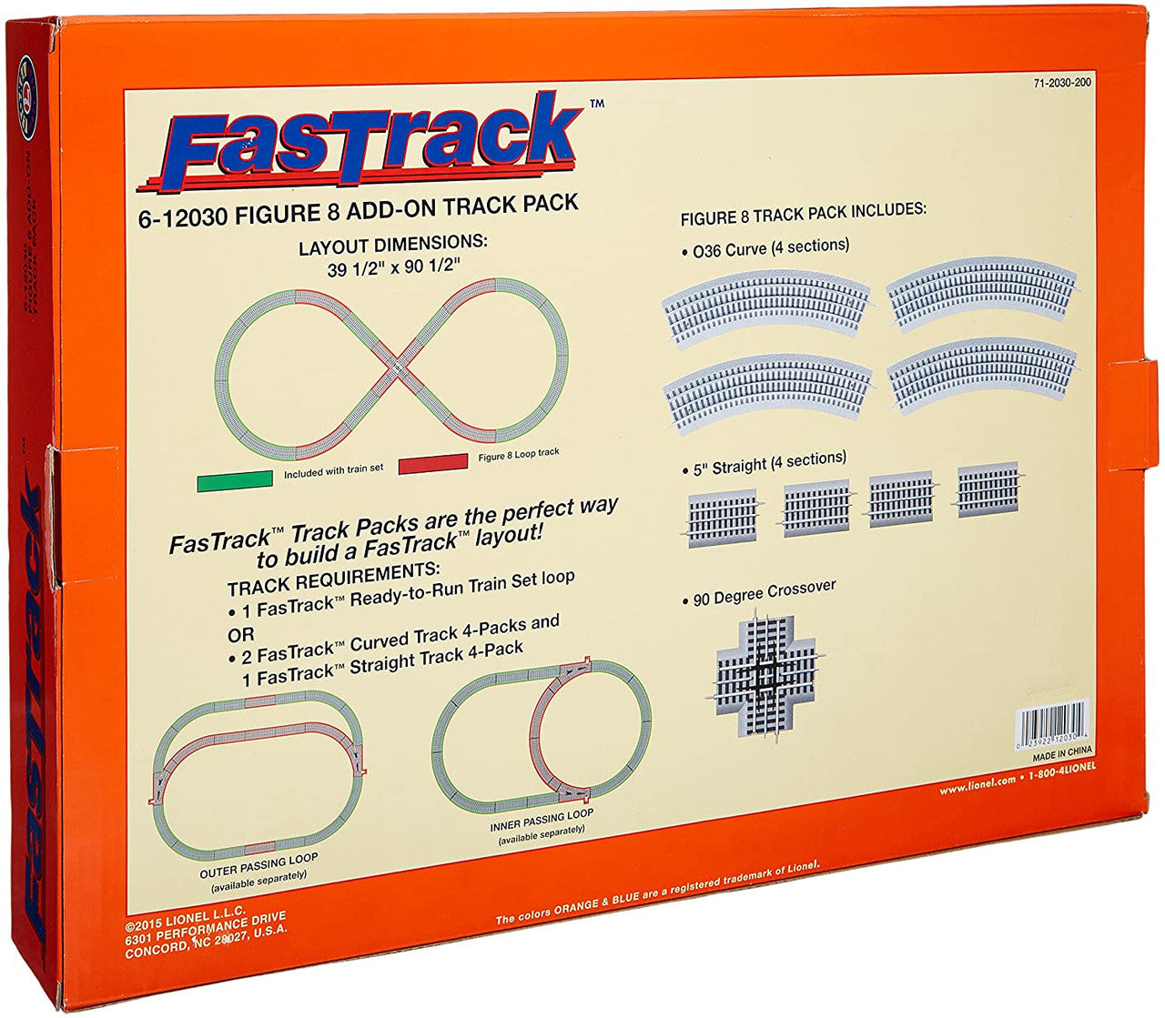 Lionel 6-12030 O Gauge FasTrack Figure 8 Track Pack