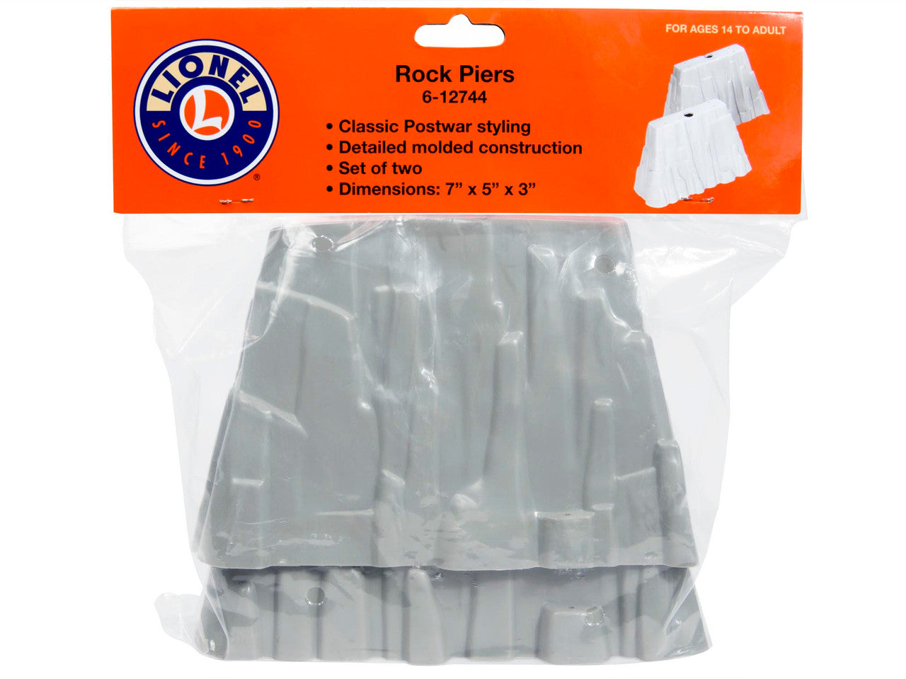 Lionel 6-12744 O Gauge Rock Piers 2pk