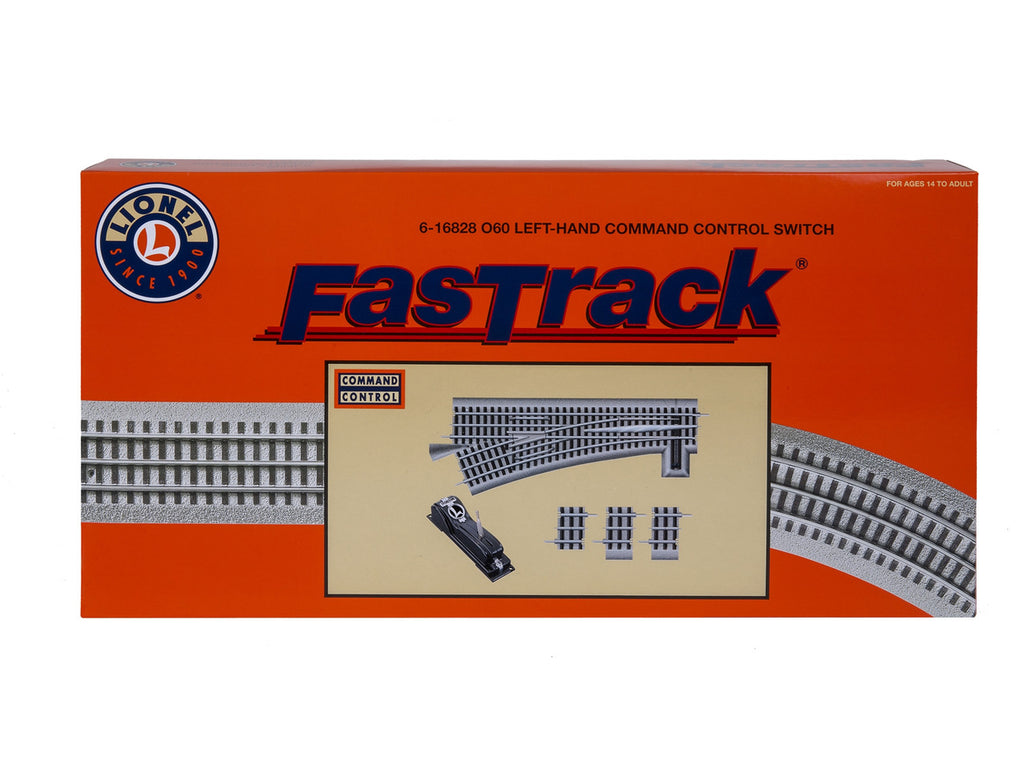 Lionel 6-16828 O Gauge FasTrack O60 Command Control LH Switch