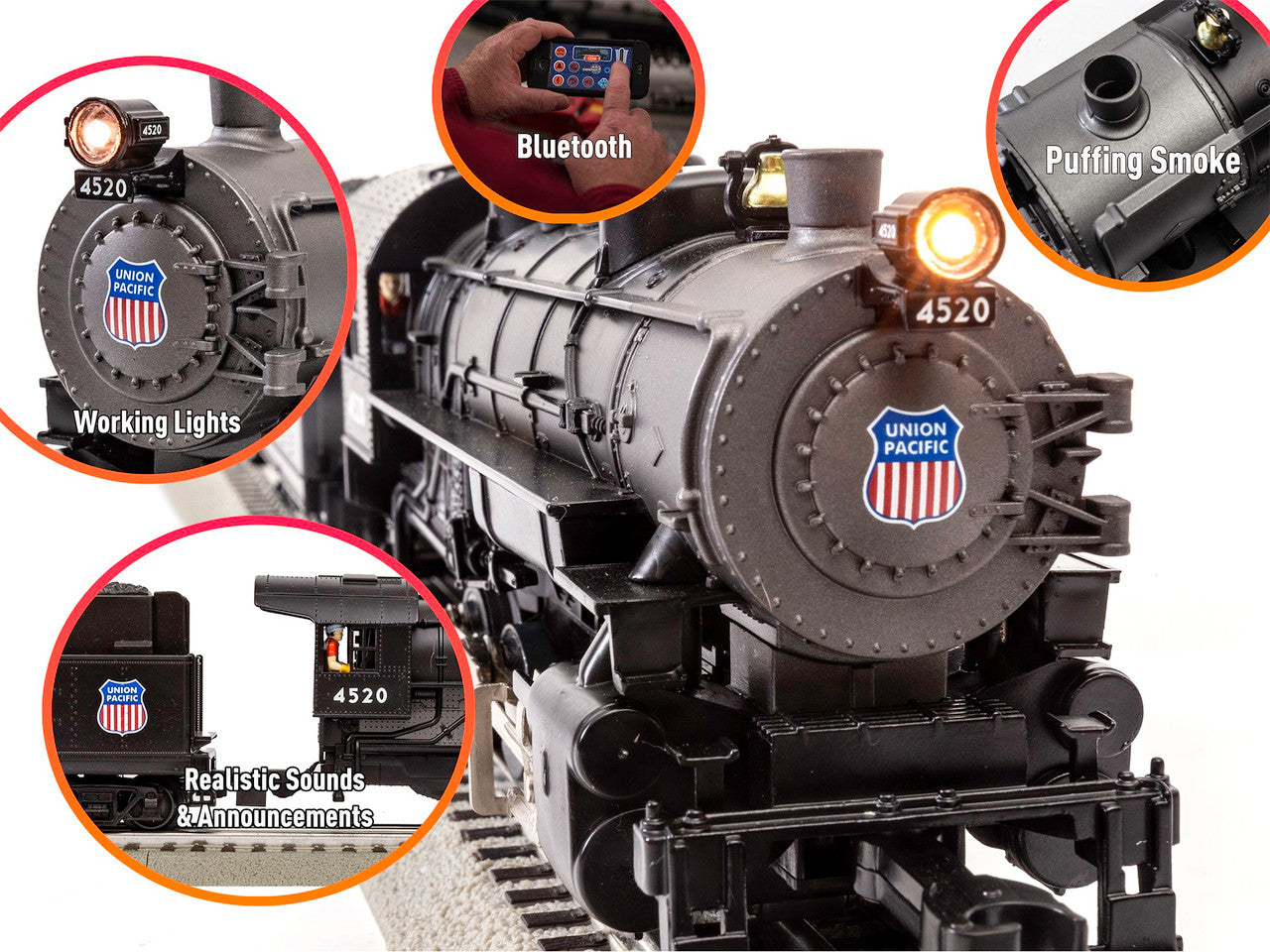 Lionel 1923040 O Gauge LionChief UP Flyer Steam Freight Set/0-8-0 9/23