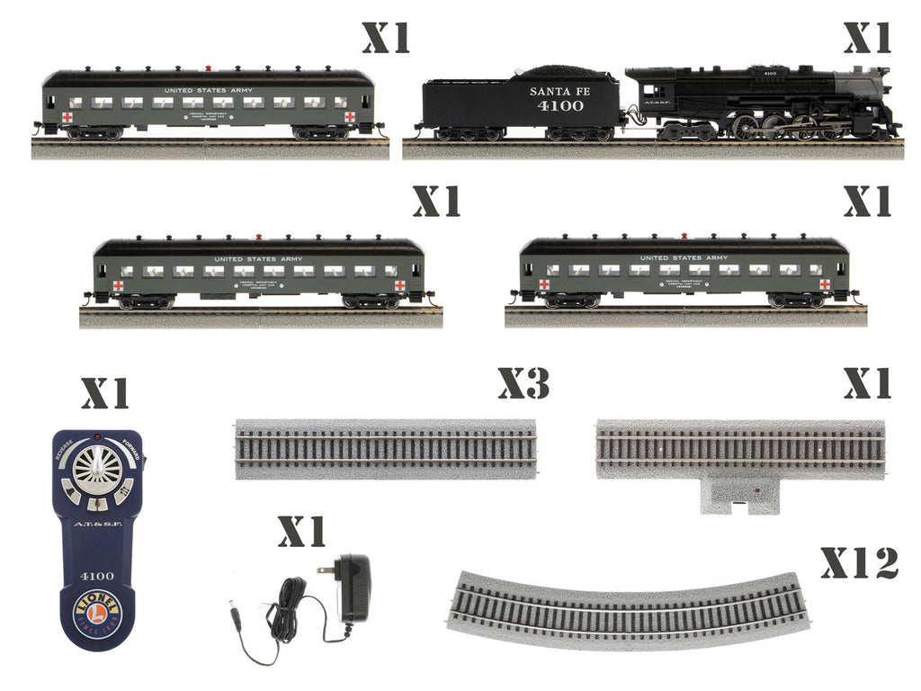 Lionel 1951030 HO Gauge LionChief Army Hospital Train Steam Set/2-8-4
