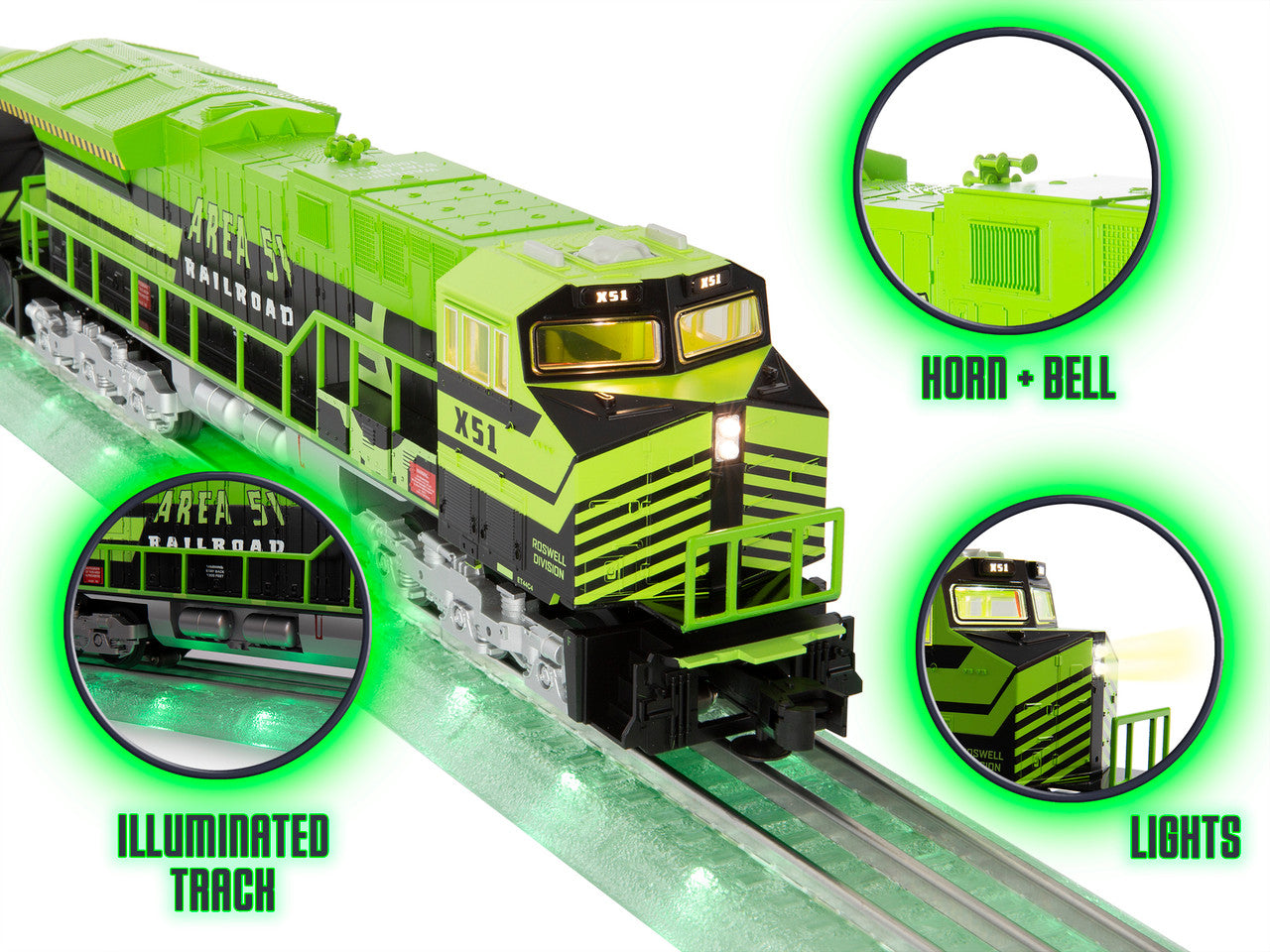 Lionel 2023050 O Gauge LionChief Area 51 Diesel Set/ET44 9/23