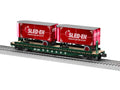 Lionel 2026661 O Gauge 50' Flatcar w/ 20' Trailers North Pole Central / Sled Expr