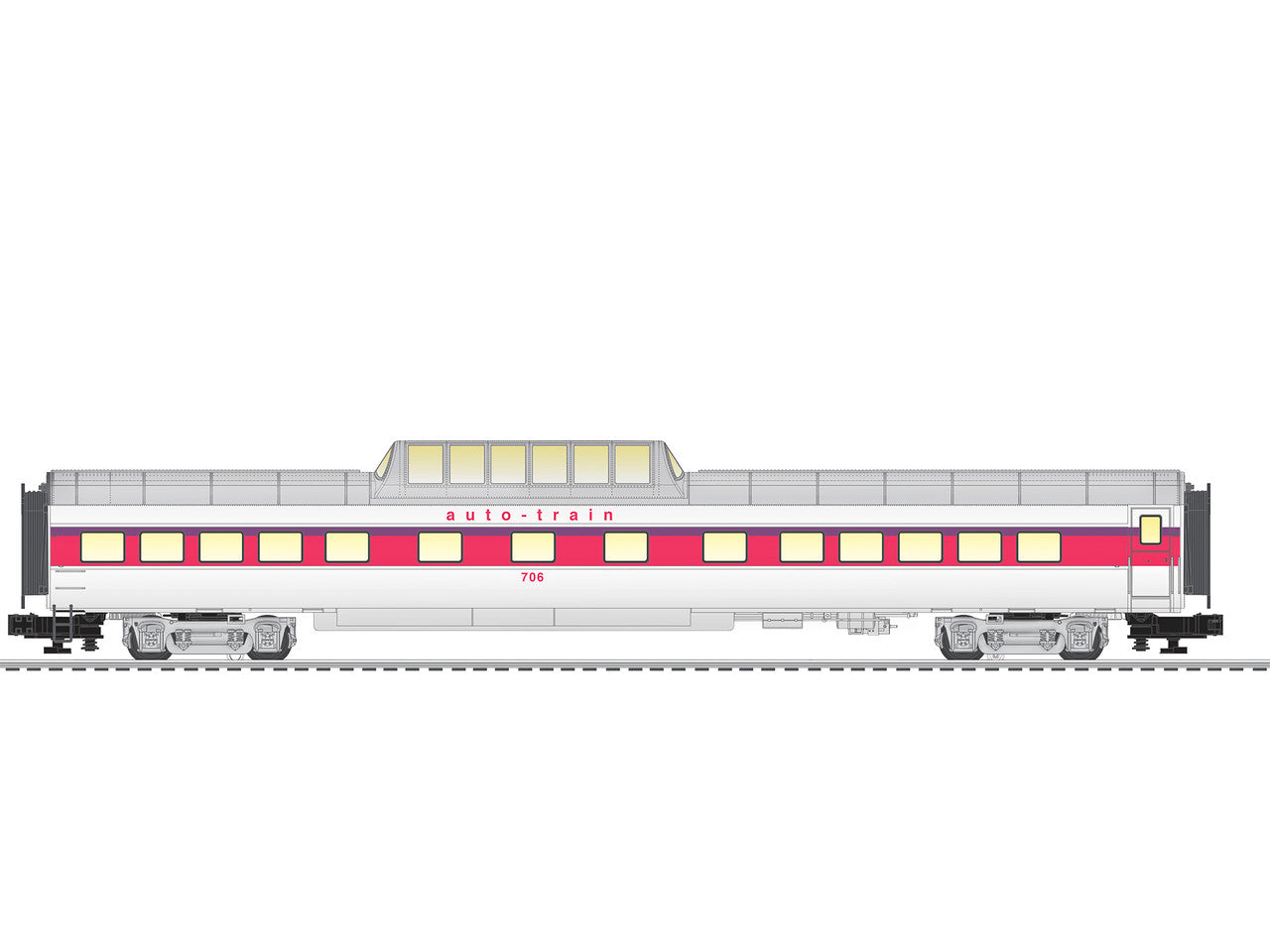 Lionel 2027280 O Gauge 21'' Vistavision Dome AutoTrain #706 9/23