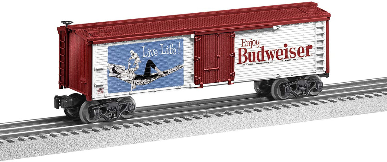 Lionel 2028230 O Gauge Enjoy Budweiser Wood Reefer