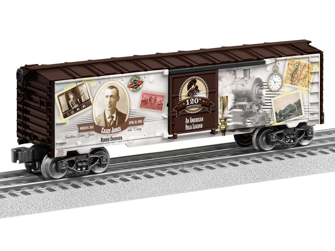 Lionel 2038030 O Gauge USA Casey Jones 120th Anniversary Boxcar