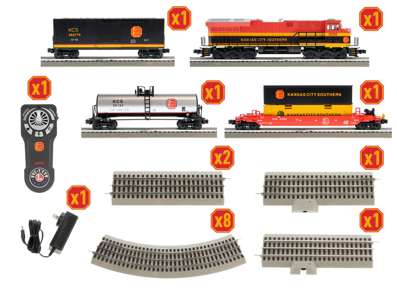Lionel 2123030 O Gauge LionChief KCS ET44 Diesel Freight Set 3/24
