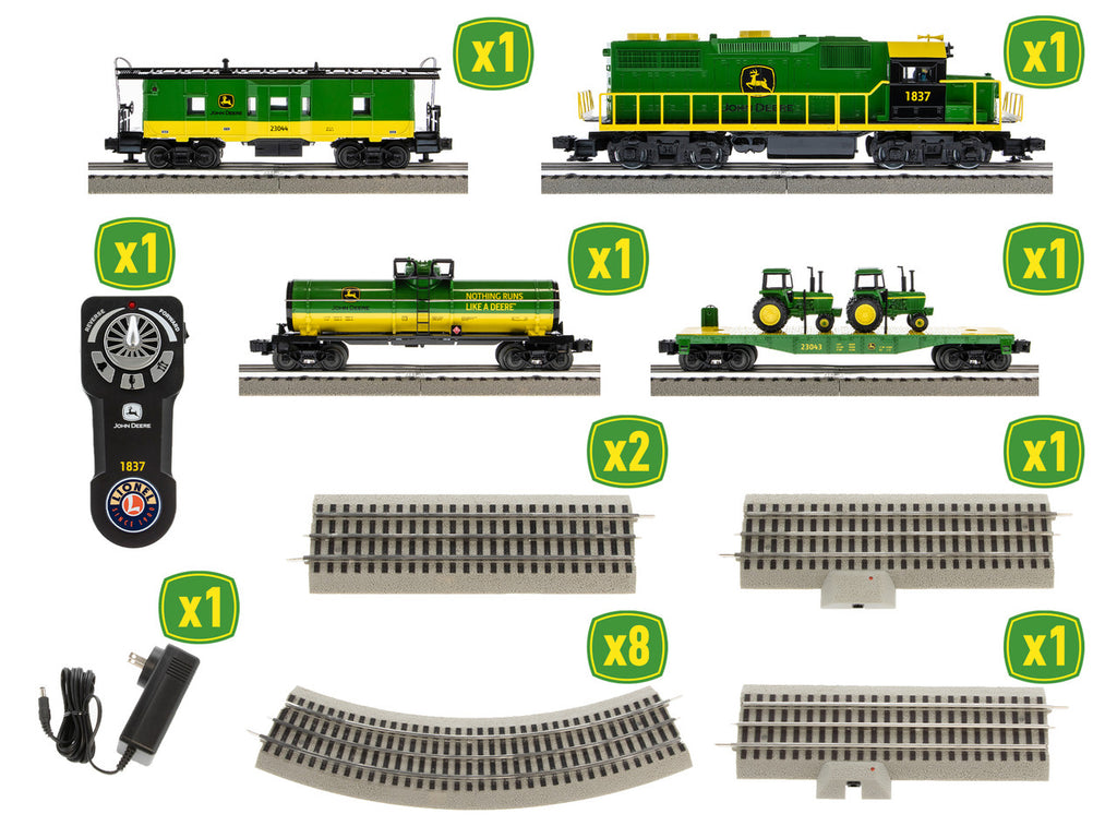 Lionel 2123040 O Gauge LionChief John Deere GP38 Freight Set