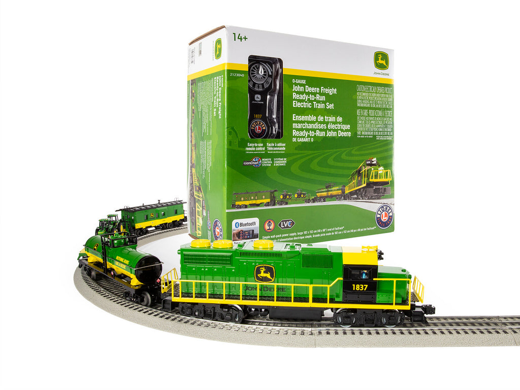 Lionel 2123040 O Gauge LionChief John Deere GP38 Freight Set