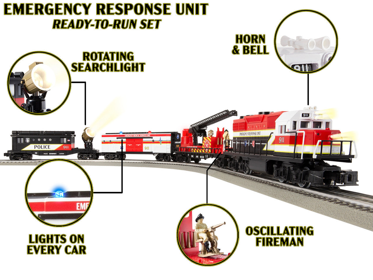 Lionel 2223040 O Gauge RTR Set Emergency Response LionChief Bluetooth 5.0 Set
