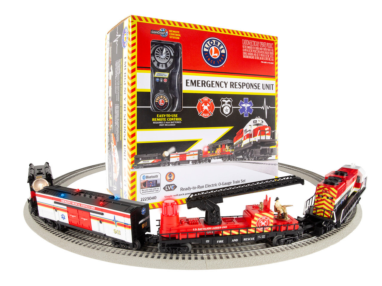 Lionel 2223040 O Gauge RTR Set Emergency Response LionChief Bluetooth 5.0 Set
