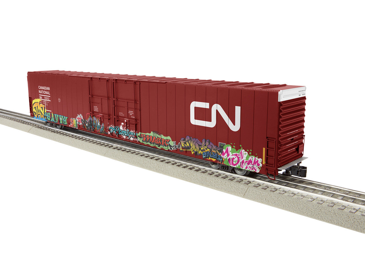 Lionel O 86' 4-Door Hi-Cube Boxcar CN/graffiti