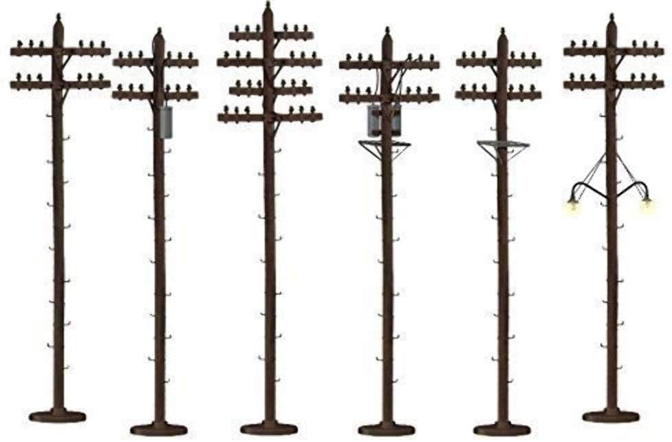 Lionel 6-37939 O Gauge Scale Telephone Poles w/Transformers & Lights