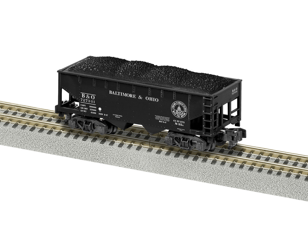 Lionel 6-44093 S Gauge American Flyer 2-Bay Hopper B&O #727341