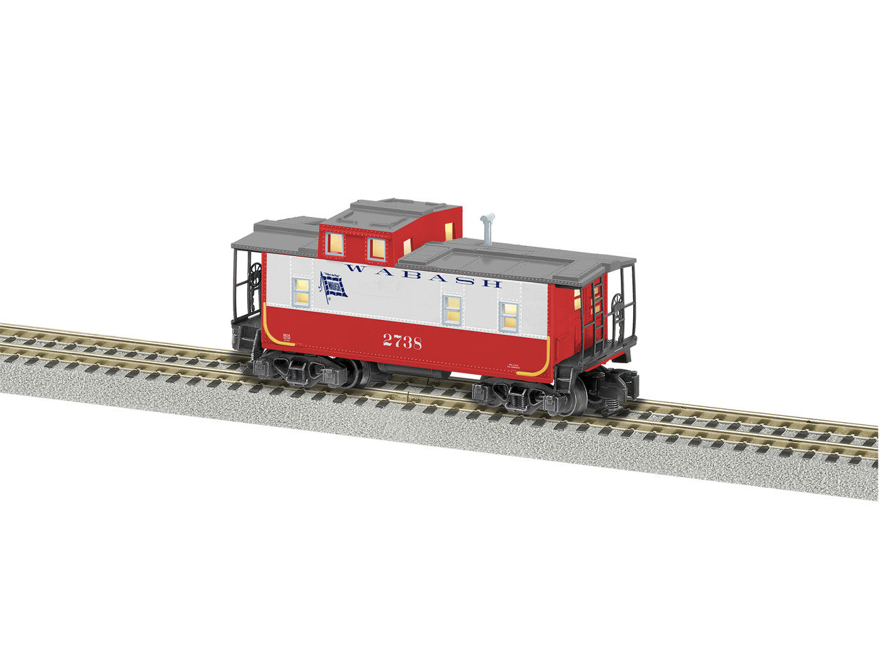 Lionel 6-44114 S Gauge American Flyer Offset Cupola Caboose Wabash #2738