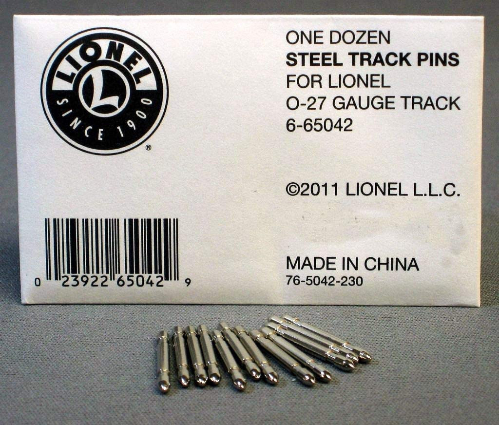 Lionel 6-65042 O Gauge O27 Tubular Track Steel Pins/12pk